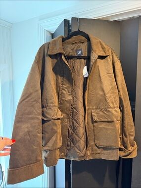 GAP Tan Corduroy-Collar Quilted Field Jacket